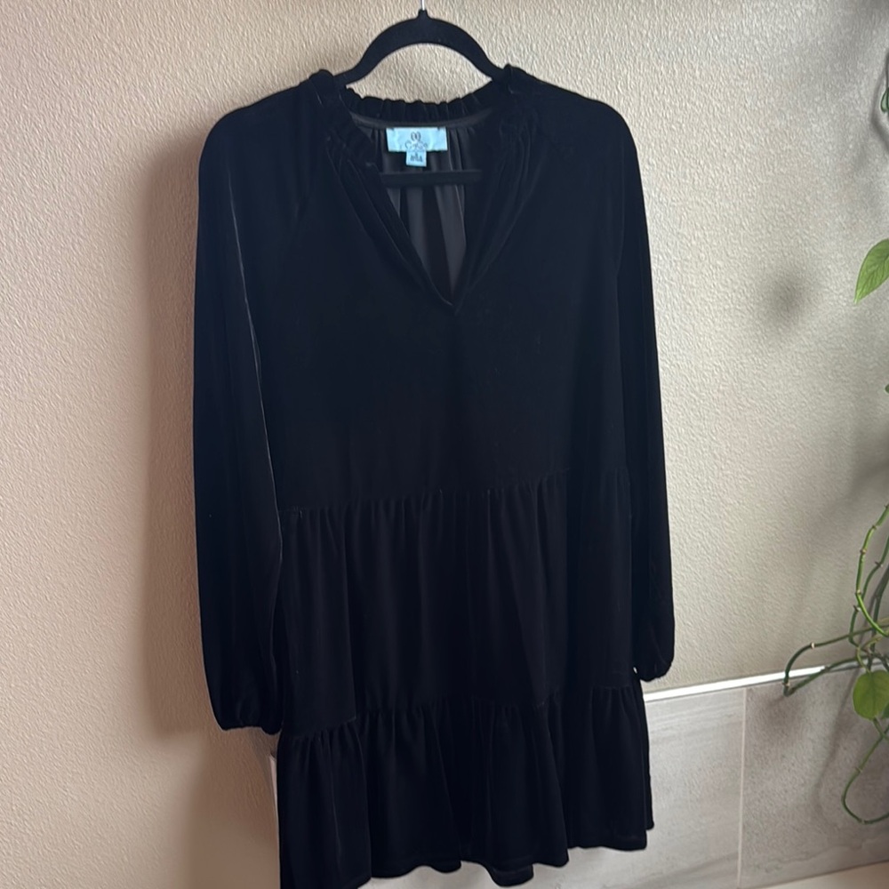 CeCe Black Velvet Dress